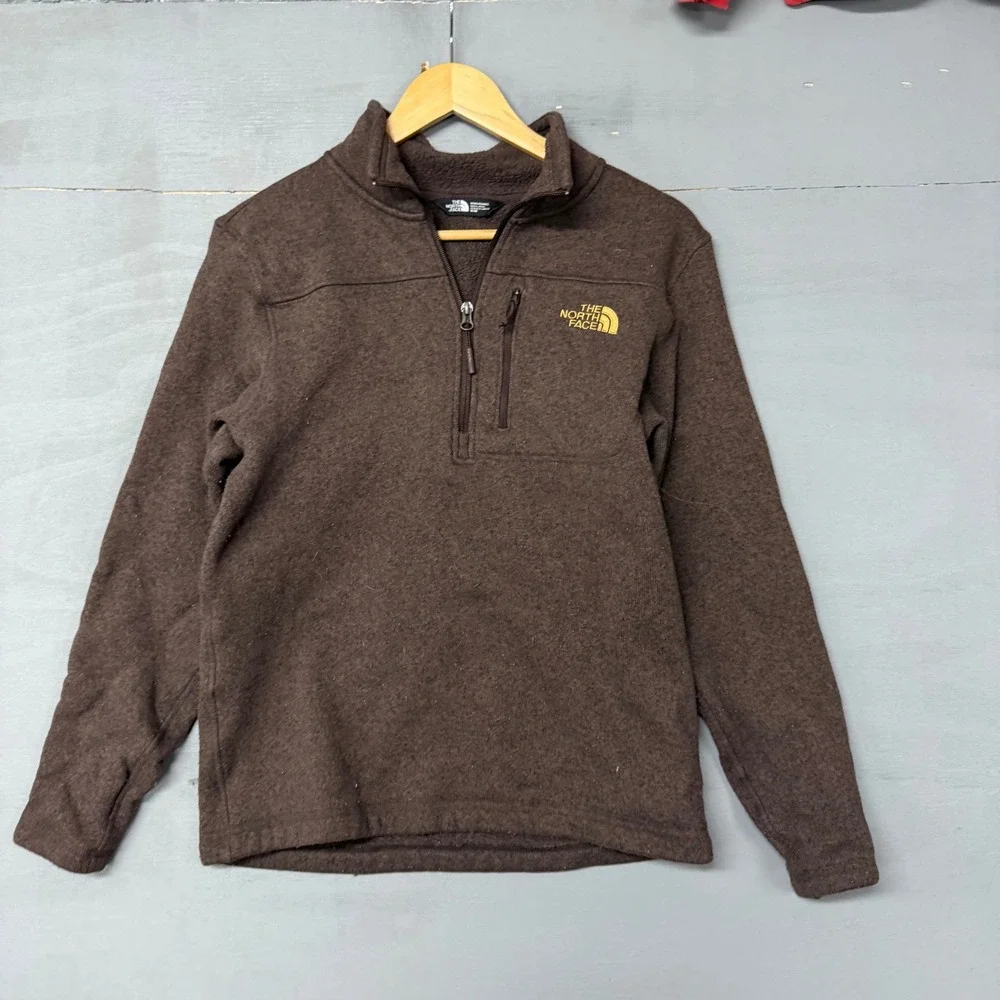 The‎ North Face Gordon Lyons Mens Brown Heather Quarter Zip Fleece Pullover M